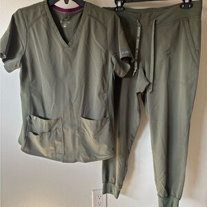 Olive Green MedCouture Women’s Scrub Set